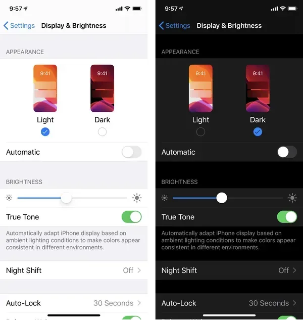 Example Light Dark